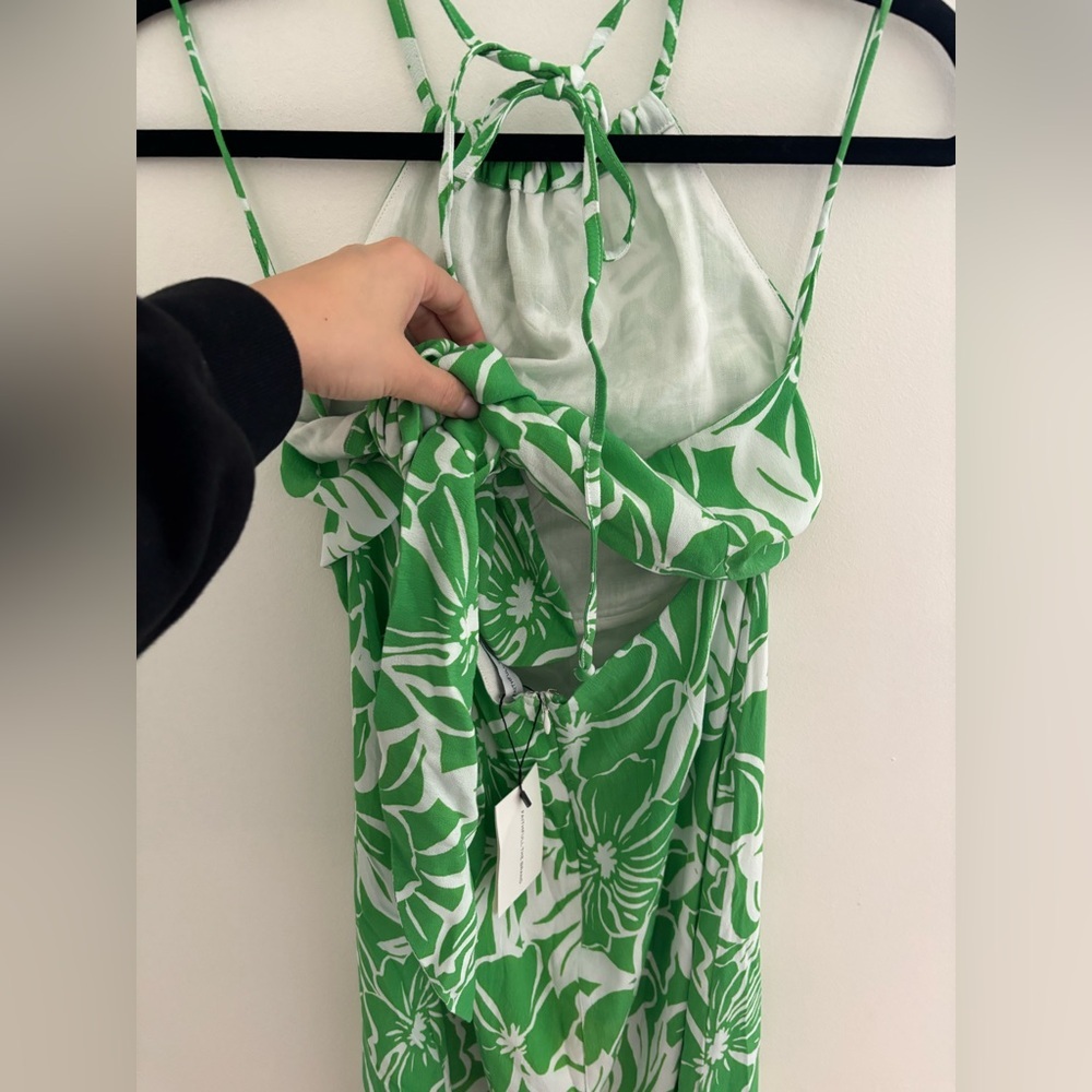 Revolve Green Tropical Pattern Midi Dress - Picture 8 of 13